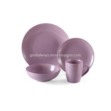 16 Piece Stoneware Dinner Set Purple Color